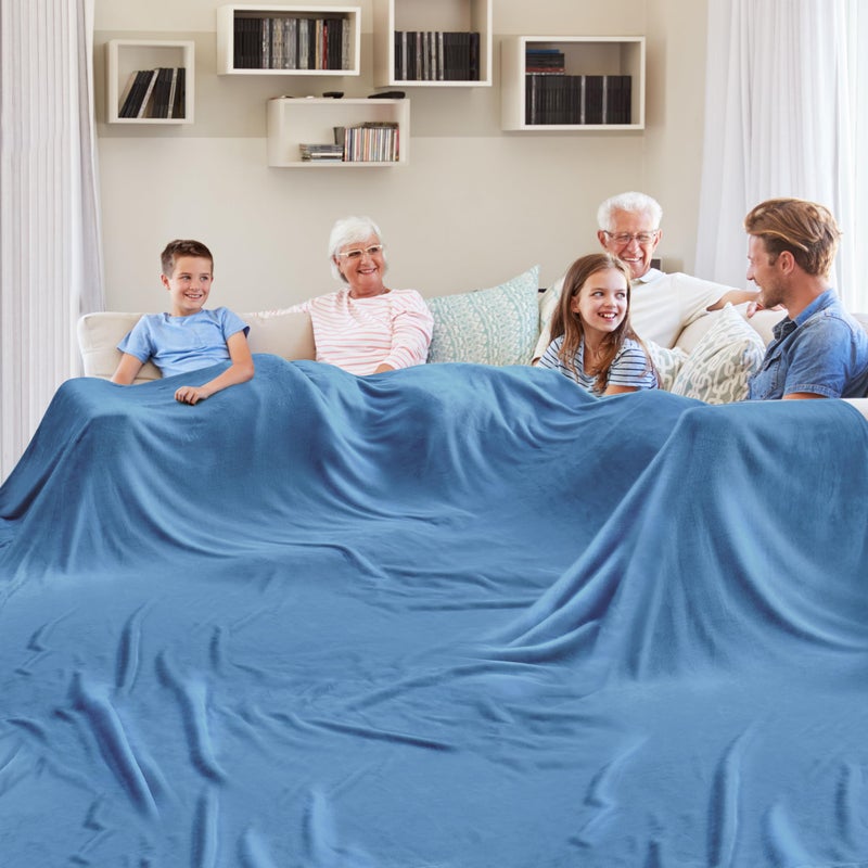 Edenleaf Big Oversized Soft Blanket  Giant Fleece Blanket 120X120  California King Warm Blanket For Whole Family  Bed  Sofa  Couch  Travel  Camping 120X120 Sky Blue - Image 1