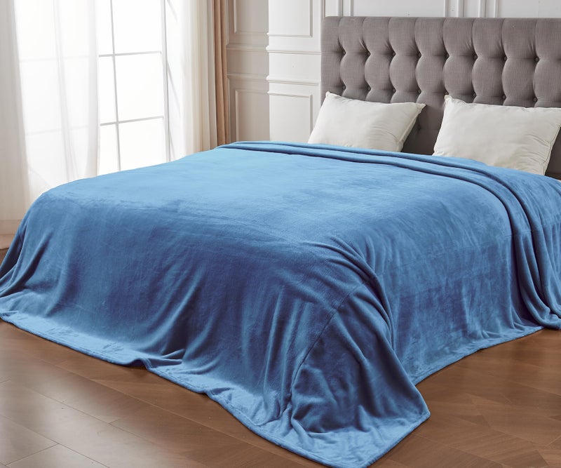 Edenleaf Big Oversized Soft Blanket  Giant Fleece Blanket 120X120  California King Warm Blanket For Whole Family  Bed  Sofa  Couch  Travel  Camping 120X120 Sky Blue - Image 3