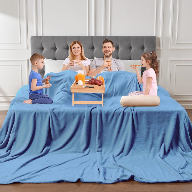 Edenleaf Big Oversized Soft Blanket  Giant Fleece Blanket 120X120  California King Warm Blanket For Whole Family  Bed  Sofa  Couch  Travel  Camping 120X120 Sky Blue - Image 2
