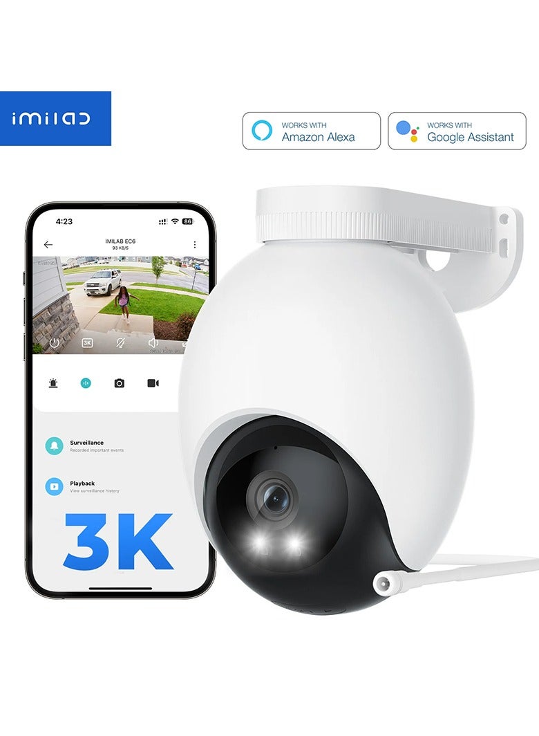 Imilab Smart Security Camera Outdoor Spotlight Plug-in Wi-Fi 3K EC6 - White - Image 2