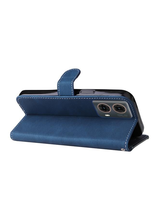 S-TOP Case For Motorola Moto G85 Three Color Splicing Leather Phone Case - Image 5