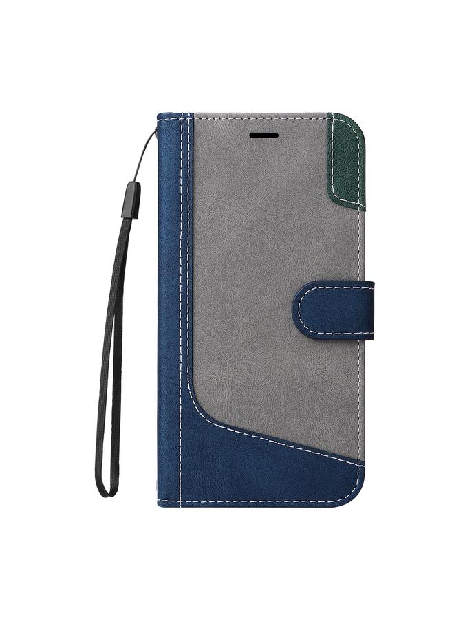 S-TOP Case For Motorola Moto G85 Three Color Splicing Leather Phone Case - Image 2