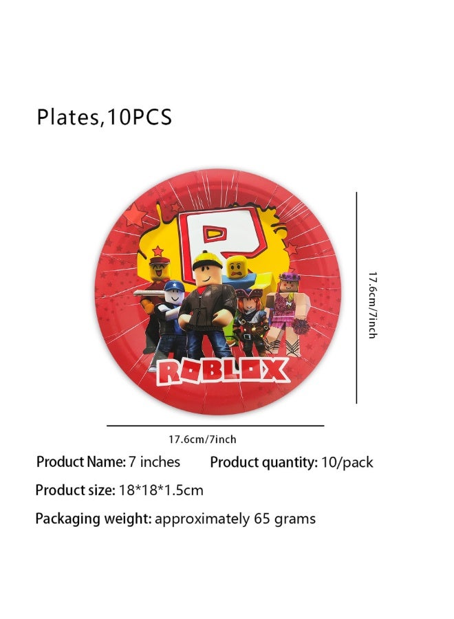 Roblox Theme Serves ten birthday party supplies, party decorations, disposable tableware - Image 3
