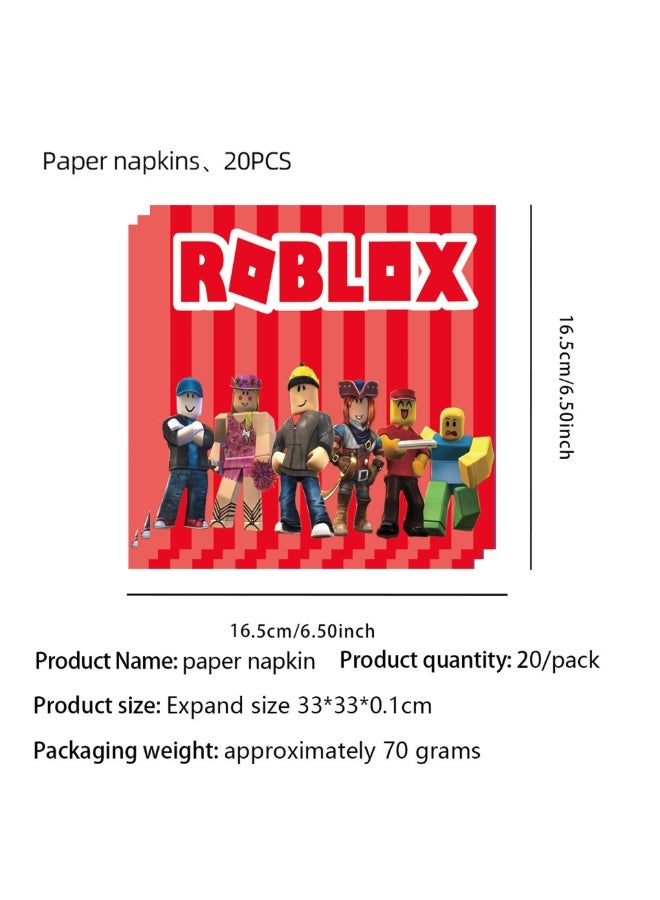 Roblox Theme Serves ten birthday party supplies, party decorations, disposable tableware - Image 4