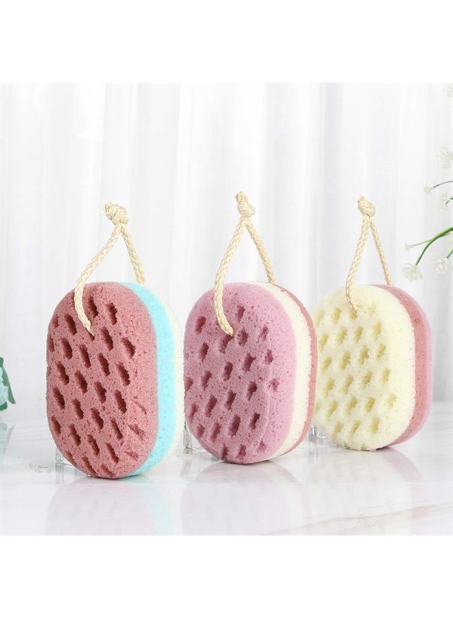 KECUCO 3 Pcs Bath Sponge for Women, Men, Adults, Kids. Sponge Loofah Body Scrubber Shower Sponge for Body Wash Bathroom, Body Sponge Bathing Accessories(Small Sizes) - Image 1
