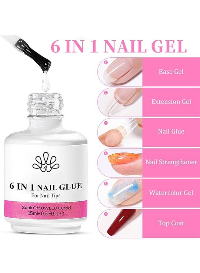 general 6-in-1 Nail Technician Gel Nail Polish Gel Adhesive Bottom Adhesive Seal Set Matte Reinforcement Leveling Glue - Image 2