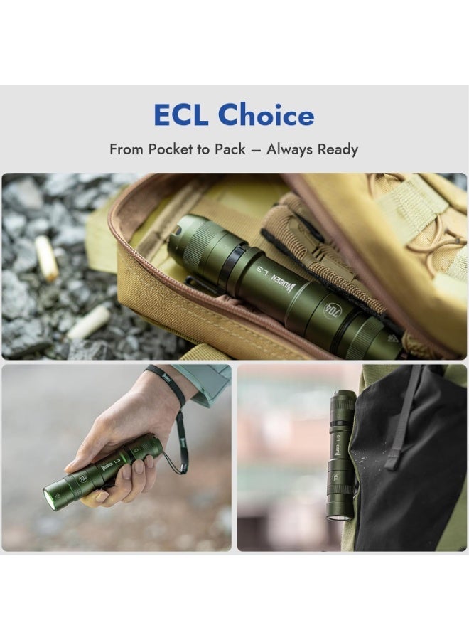 WUBEN C3 Flashlight Rechargeable 1200 Lumen LED Rechargeable Torch Light 6 Modes, Tactical Flashlight Water Resistant, Best for Camping, Outdoor, Emergency, Easy Carry, Tool Gifts for Men (Army Green) - Image 4