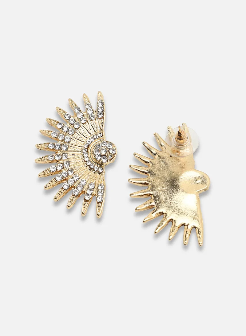 سوهي مسمار حجري مصمم للحفلات مطلي بالذهب