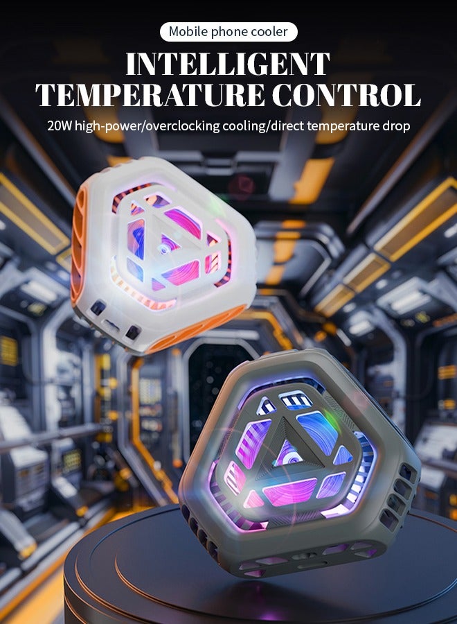 Mobile Phone Cooler With Led Light, Mobile Phone Cooling Fan With Magnetic Suction, Bass, Fast Cooling, For iPhone/Samsung/Xiaomi/HONOR - Image 2