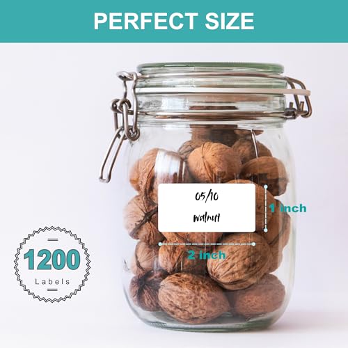 CATIFLIN 1200 Blank Removable Freezer Labels, Waterproof & Oil Resistant Stickers with Perforation Line, Ideal for Food Containers, Jars, and Pantry Organization (1" x 2") - Image 5