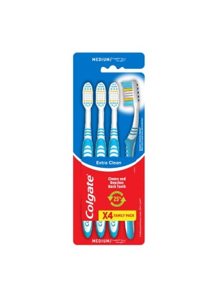 Extra Clean Medium Toothbrush, 3 + 1 Free