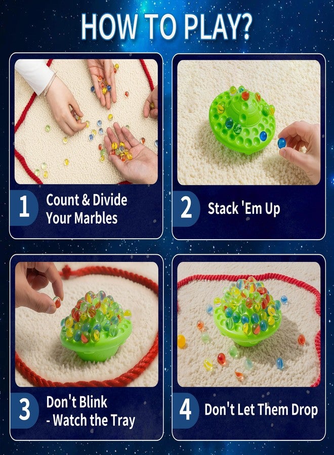 AOFEGRLT UFO Marble Balance Game, 60 Colorful Marbles Toy for Kids Family Stacking Challenge, Party Game with Storage Case for Children Over 96 Months - Image 2
