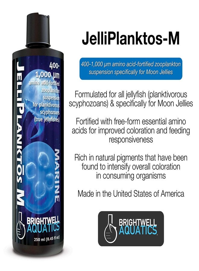 برايت ويل أكواتيكس برايتويل أكواتيكس جيليبلانكتوس إم - معلق تغذية العوالق الحيوانية لقناديل البحر، مدعم بالأحماض الأمينية، حجم 400-1000 ميكرومتر، 250 مل - Image 2