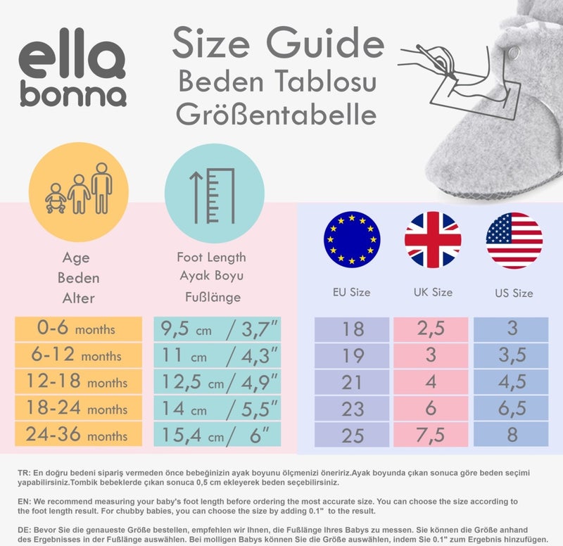 Ella Bonna Polar Baby Slippers, Non-Slip Sole, Home Boots, Nursery Shoes Booties, Gray  - Image 2