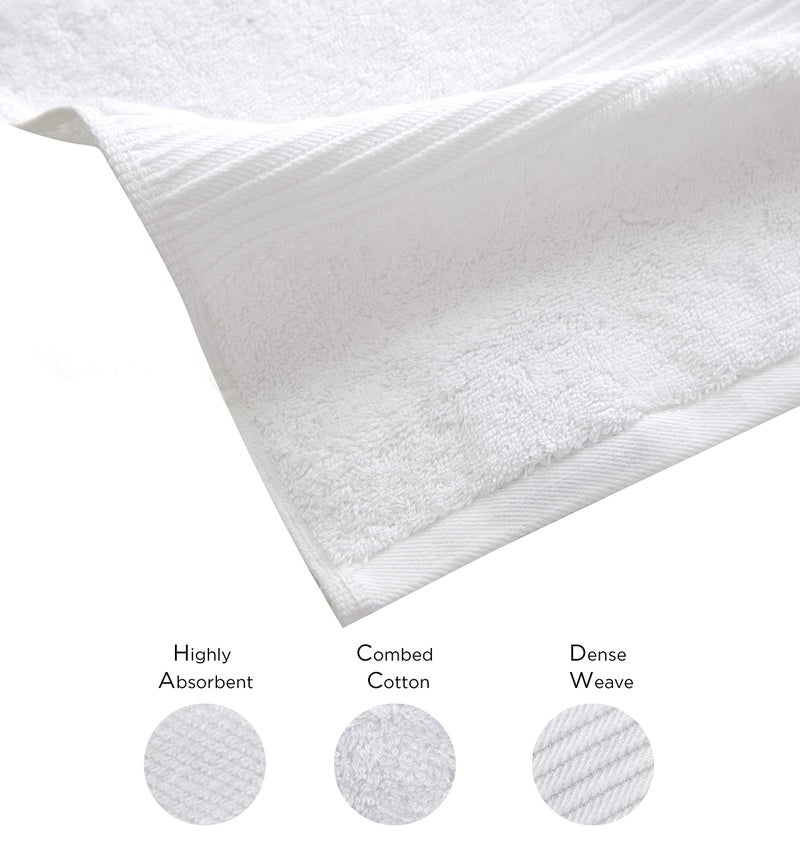 Bumble Towels Luxury Oversized Bath Towels | 650 GSM, 34" x 56" | Hotel Quality, Soft & Highly Absorbent | Quick Dry, Thick, Combed Cotton Bathroom Towels | White - 4 Pack - Image 3