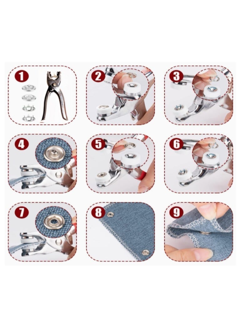 100 Snap Button by Plier, for Clothing, Papers, and Leather - Image 2