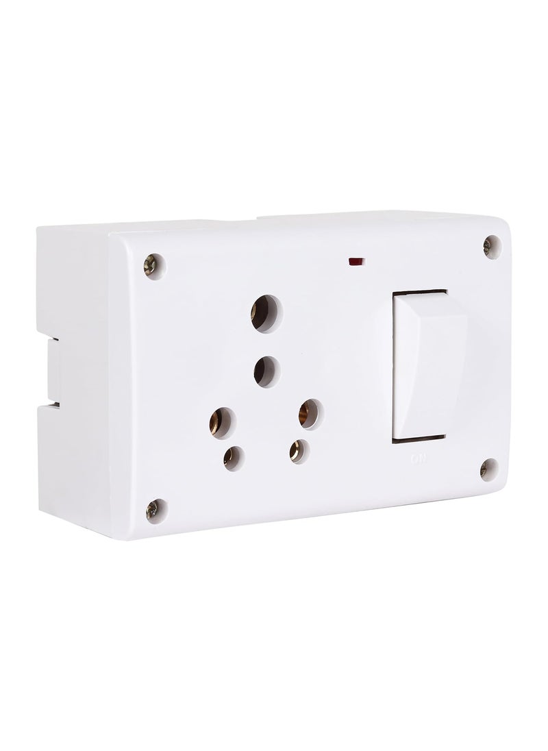 Mica MICA Extension Cord Switch Socket Combined Box 16 AMP with Indicator Cotton Wrapped 3 Core Copper Wire 3 Meter Qty 2 White  - Image 2