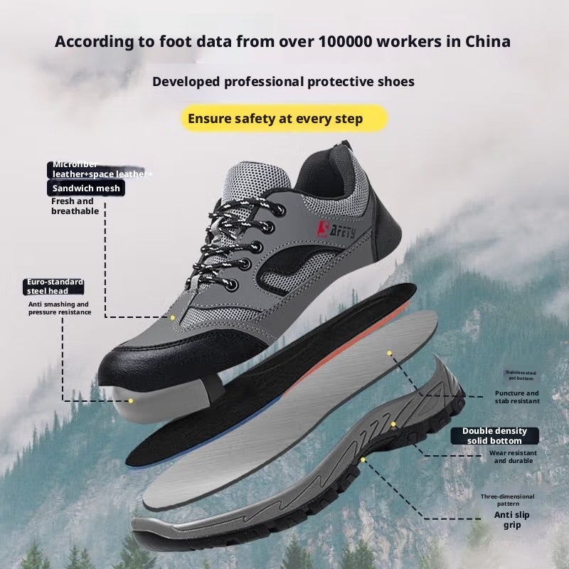 Safety Shoes Steel Toe Puncture Resistant Anti-Slip Breathable - Image 3