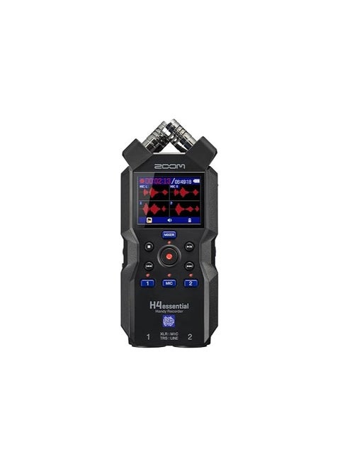 Zoom H4essential 4-Track Handy Recorder with 32-Bit Float, Accessibility, Stereo Microphones, 2 XLR/TRS Combo Inputs, Record to SD Card, USB Interface, for Musicians, Podcasters, Filmmakers