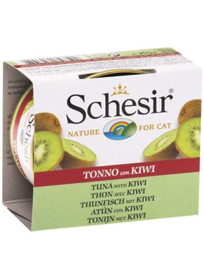 Schesir canned tuna with kiwi wet cat food, 75 grams