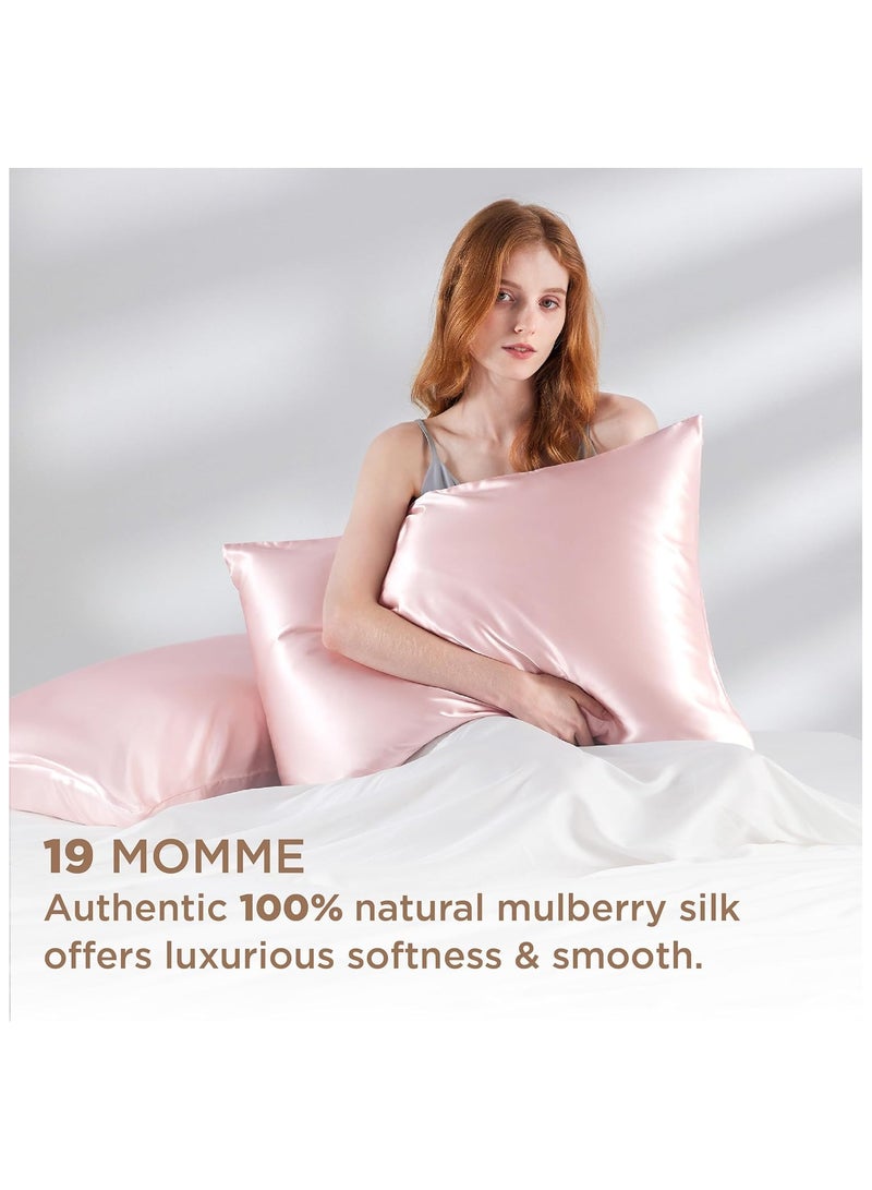 Taizz Ventures 2 Pack Satin Pillowcases for Hair and Skin, Includes Eye Mask and Hair Tie, Luxurious, Soft, and Skin-Friendly, Pink - Queen Size 30x20 Inch  - Image 2