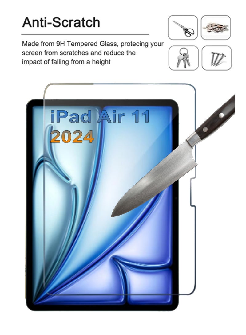 واقي شاشة زجاجي لجهاز Apple iPad Air 11 2024 شفاف - Image 2