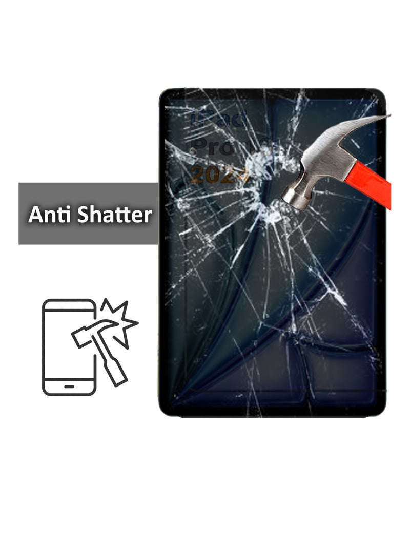 واقي شاشة زجاجي لجهاز Apple iPad Air 11 2024 شفاف - Image 3