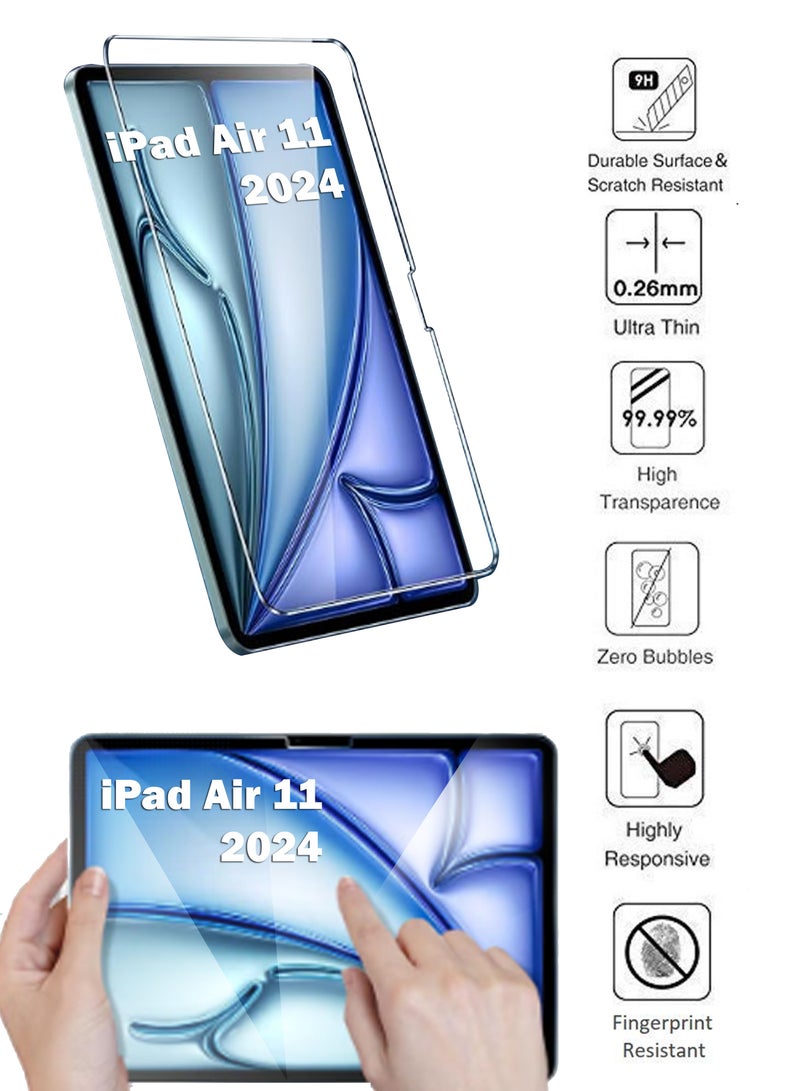واقي شاشة زجاجي لجهاز Apple iPad Air 11 2024 شفاف - Image 4