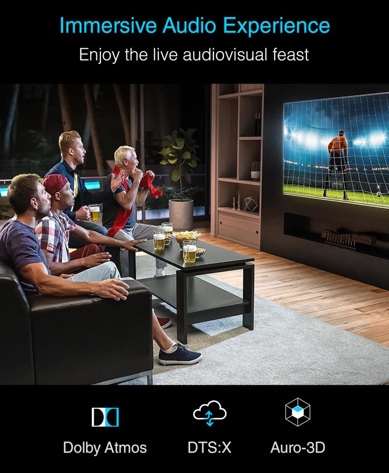 BlueRigger 8K HDMI 2.1 Fiber Optic Cable, Ultra HD, High Speed Cable/AOC Support 48 Gbps@60 Hz, 4K@120Hz, eARC, Dynamic HDR, HDCP 2.2|2.3, with resolution 7680*4320p, Compactible with Dolby Vision, PS4, Black (50 Feet/15 Meter) - Image 4