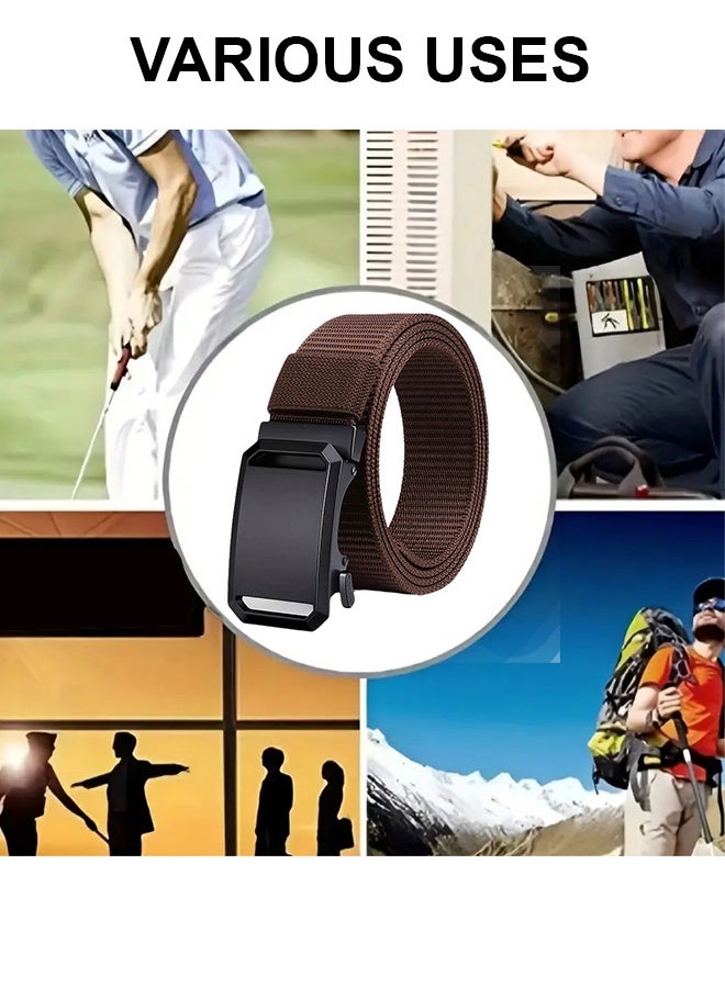 Gloryful Outdoor Nylon Sports Men's Coffee Grey, Men'S Casual Nylon Belt, Automatic Iron Buckle, Suitable for Outdoor Activities - Image 4