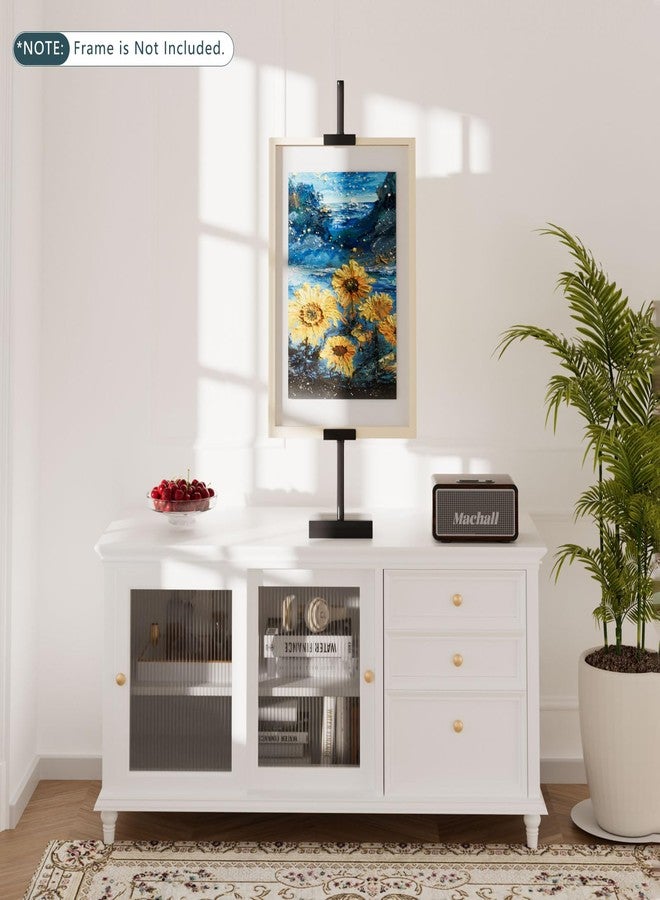 Cathyeen Tabletop Picture Frame Stand, Adjustable for Frames Up to 29" H, Frame Holder Stand Table Easels for Display, Metal Standing Easel Display Stand for Picture Frames, Artwork, Canvas (Black) - Image 2