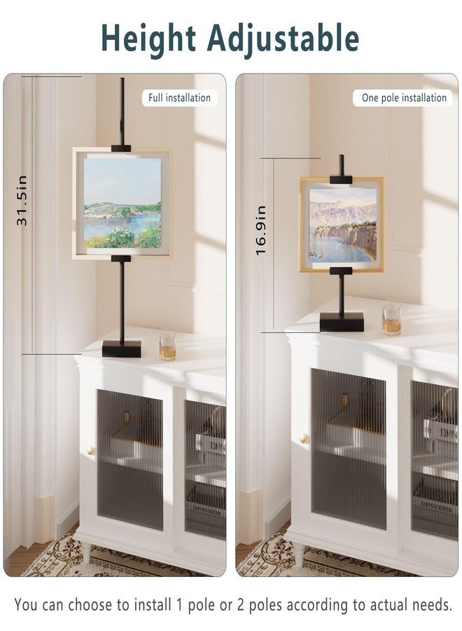 Cathyeen Tabletop Picture Frame Stand, Adjustable for Frames Up to 29" H, Frame Holder Stand Table Easels for Display, Metal Standing Easel Display Stand for Picture Frames, Artwork, Canvas (Black) - Image 3