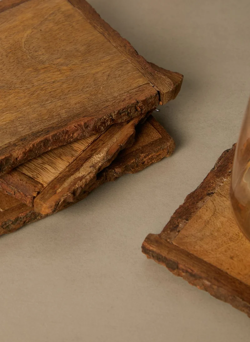 AURORA Set Of 4 Square Wooden Coasters
