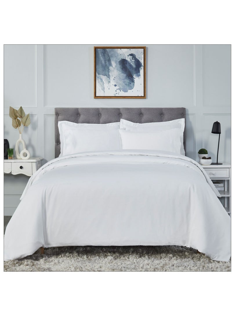 Donetella Comforter Set 7-Pieces Double Size Hotel Style All Season Cotton Rich Bedding Set With Removable Cover And Down Alternative Filling, White  - Image 1