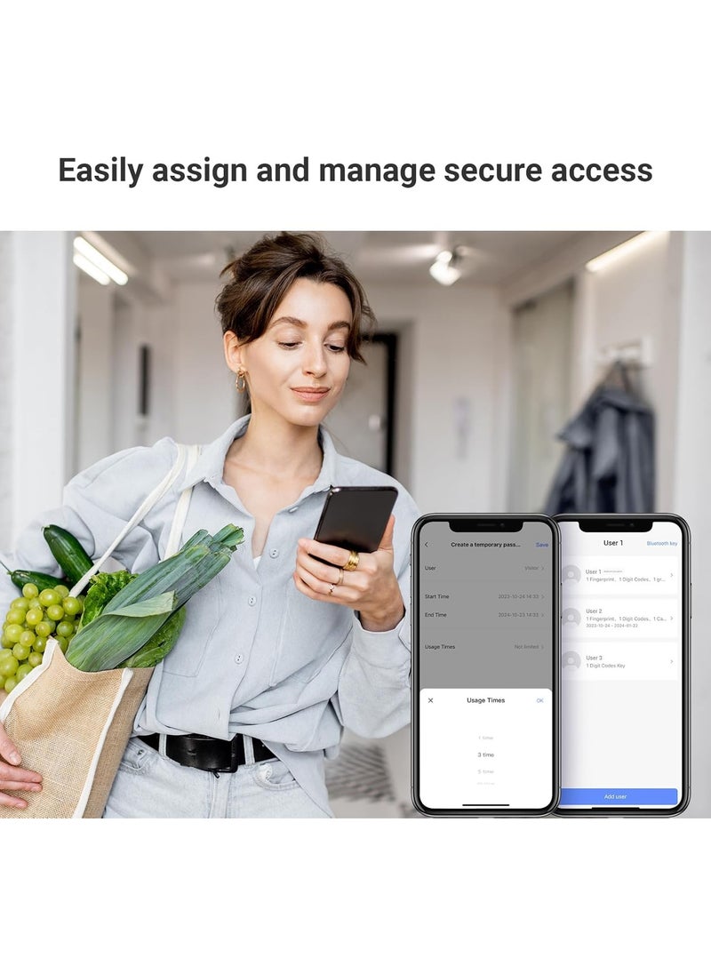 EZVIZ DL04 Pro Smart Lock – 5-in-1 Keyless Entry with Fingerprint Access, Bluetooth & Wi-Fi Enabled, Real-Time Notifications, Privacy Mode, and Durable Aluminum Design