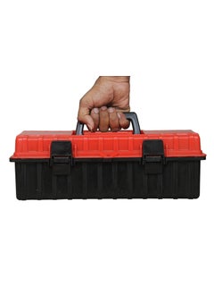 LEPOSE LEPOSE Plastic Empty Rectangular Tool Box with Organizer For Home Use Standard Size Orange and Black  - Image 3