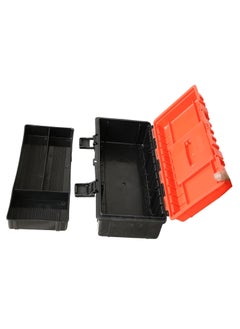 LEPOSE LEPOSE Plastic Empty Rectangular Tool Box with Organizer For Home Use Standard Size Orange and Black  - Image 2