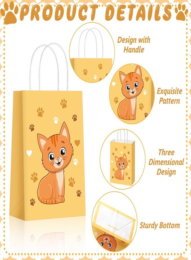Zhanmai 24 Pcs Cat Goodie Bags Cat Party Favors Cute Kitty Gifts Candy Treat Paper Bags with Handles for Kids Birthday kitten Party Decoration Supplies for Pet Adoption - Image 5