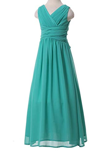 Happy Rose Flower Girl's Dress Party Dresses Juniors Long Bridesmaid Dress Turquoise 14 - Image 3