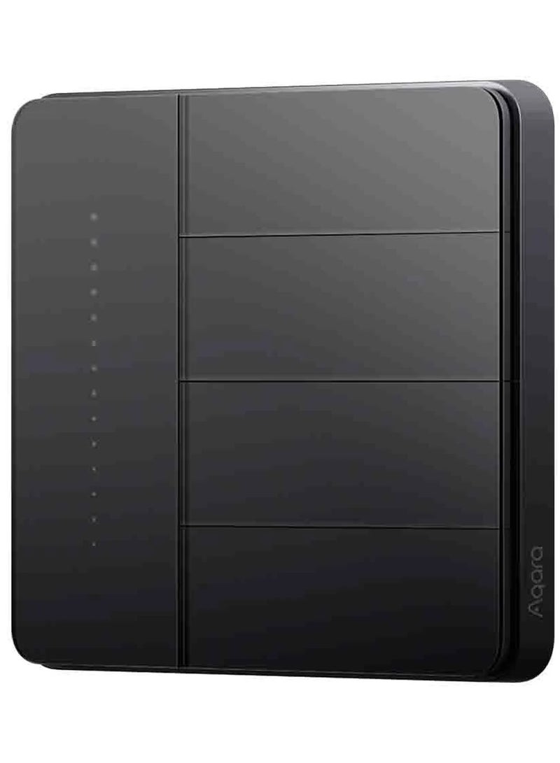 Aqara Smart Wall Light Switch Z1 Pro Quadruple Rocker,Apple Siri and Google Smart Home Support,Matter and Zigbee 3.0,Support Neutral and Non-Neutral,Black  - Image 1