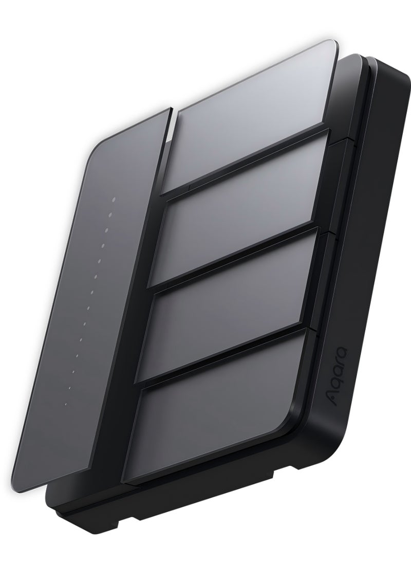 Aqara Smart Wall Light Switch Z1 Pro Quadruple Rocker,Apple Siri and Google Smart Home Support,Matter and Zigbee 3.0,Support Neutral and Non-Neutral,Black  - Image 4