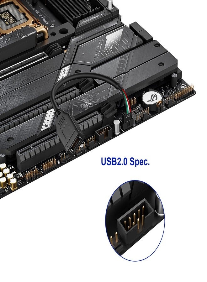 SSSUWP Motherboard USB 2.0 to Type C Front Panel Cable, USB3.2 Gen 1 Header USB-C Front Panel Adapter Cable for New PC Case - Image 3