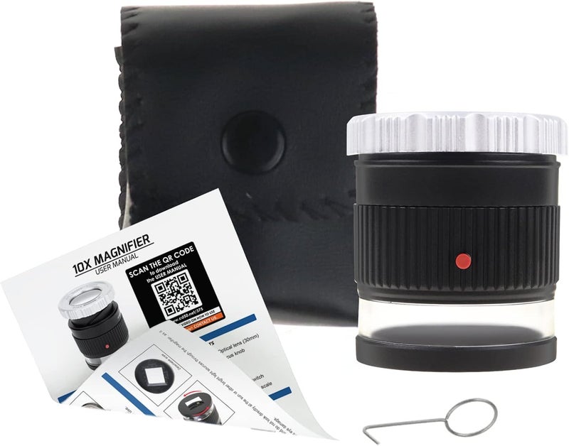 GAIN EXPRESS Portable 10x Magnifying Loupe with 30mm Lens, LED and UV Light for Accurate Measurement of Small Objects Such as Jewelry, Textiles, Coins, and Stamps - Image 3