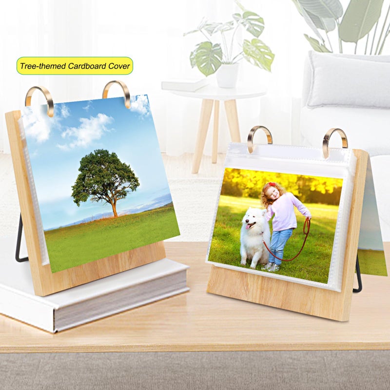 zeeyuan 4x6 إطار الصورة عرض سطح المكتب 4x6 ألبوم الصور الوجه على الوقوف مع 60 جيوب عيد الميلاد ألبوم الصور مكتب كتاب الصور ل 4x6 صور هدية لعيد الشكر عيد الميلاد عيد الحب - Image 3