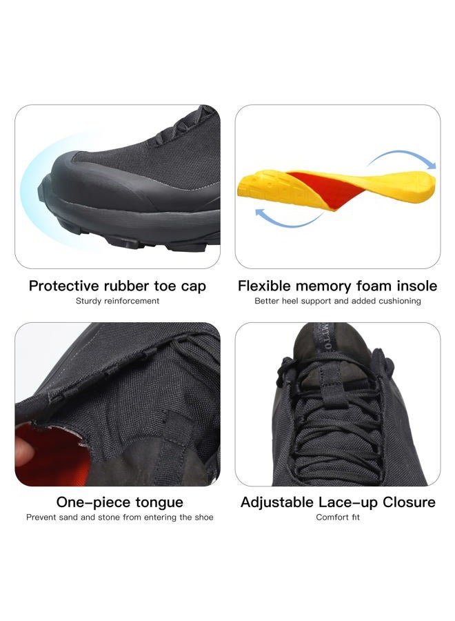 HUMTTO Men's All-Terrain Waterproof Hiking Shoes Lightweight Breathable Trekking Trails Shoes Anti Slip Outdoor Shoes, Black, 10 - Image 5