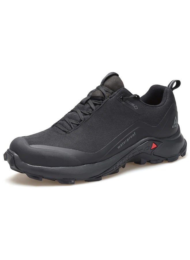 HUMTTO Men's All-Terrain Waterproof Hiking Shoes Lightweight Breathable Trekking Trails Shoes Anti Slip Outdoor Shoes, Black, 10 - Image 1