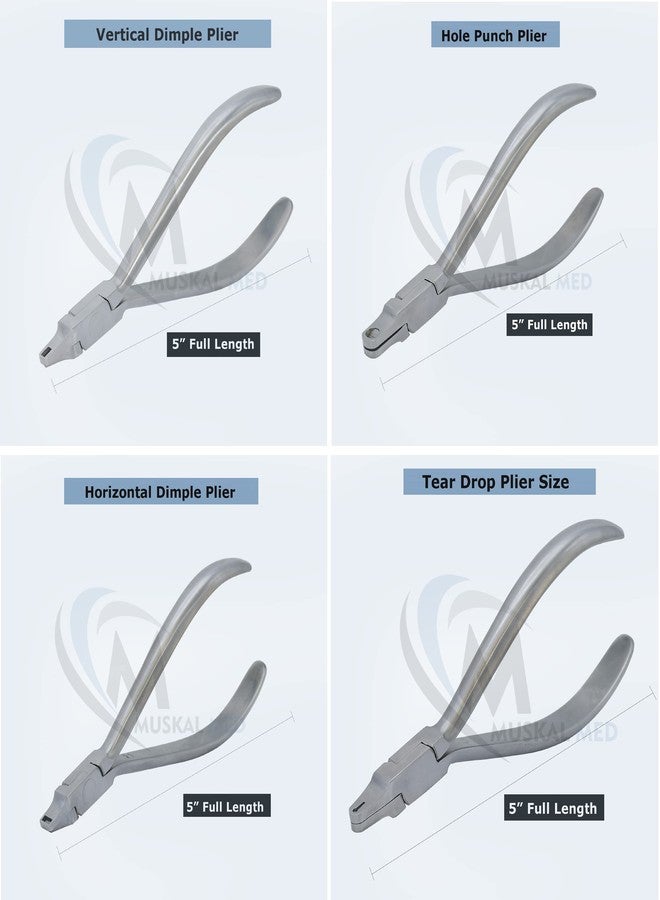 VISION TEK MED Set Of 5 Orthodontic Dental Pliers Thermal Forming Retainer Clear Aligner Braces Plier - Image 3