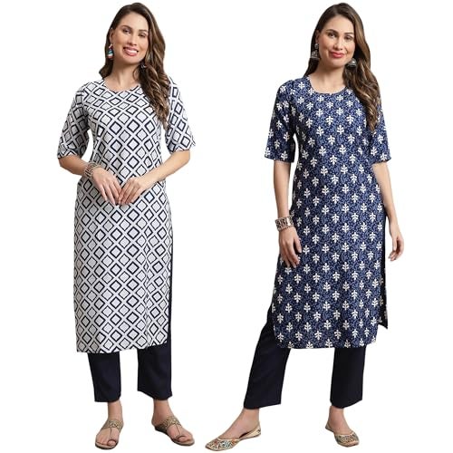 Tee Projekt Printed Crepe Kurti & Pant Set for Women Festival Wear for Women - Image 1