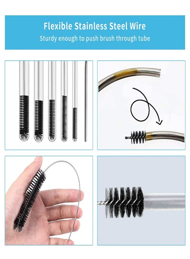 CANIPHA 10 Pcs Flexible Drain Brush Straw Cleaner Brush Set,Pipe Cleaners Brush,61Inch Stainless Steel Double-Ended Hose Brush 8.2Inch Nylon Long CPAP Tube Cleaning Brush for Home Kitchen Sink Plumbing - Image 5