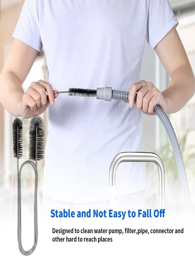 CANIPHA 10 Pcs Flexible Drain Brush Straw Cleaner Brush Set,Pipe Cleaners Brush,61Inch Stainless Steel Double-Ended Hose Brush 8.2Inch Nylon Long CPAP Tube Cleaning Brush for Home Kitchen Sink Plumbing - Image 3